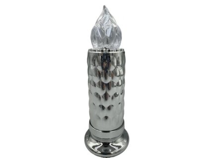 Led sviečka LUNA 20cm 75H strieborna