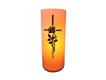 Led sviečka s krížom 13,8cm 75H