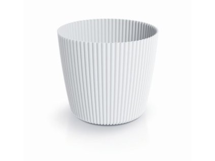 Biely plastový obal Milly Round 34,2 cm – izbové rastliny