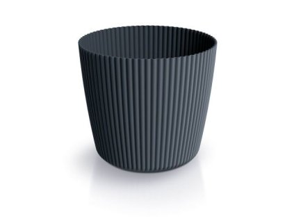 Stredný obal na kvetináč Milly Round antracit 23,6 cm – izbové rastliny