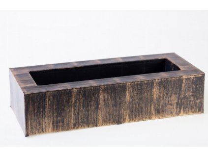 Plastový podstavec/ikebana dlhá 37x15,5x8,5cm čierno-zlatá