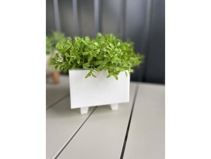 Plastový podstavec/ikebana s nohami 14,5x14,5x12cm biely