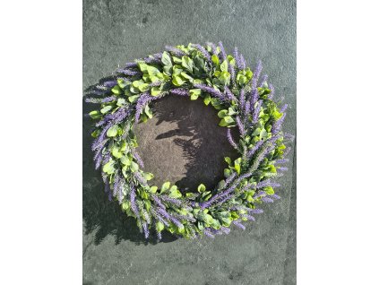 Umelý levanduľový veniec 030C 53cm