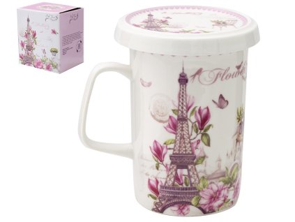 Keramický hrnček so sitkom a uzáverom 340ml veža