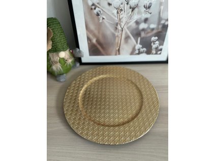 Ozdobný tanier 0474-33-GO 33cm zlatý