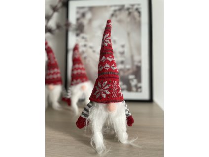 Škriatok s nádobou na darček 32cm