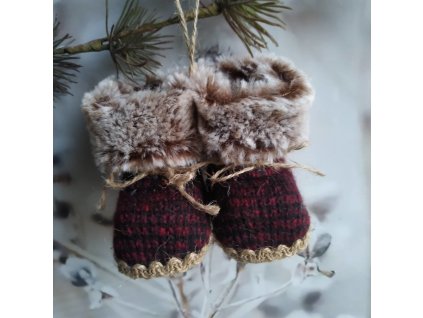 Bordové topánočky 211-0118 10x8x8cm