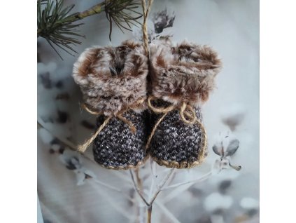 Tmavo-šedé topánočky 211-0118 10x8x8cm