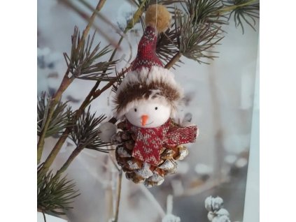 Vianočná ozdoba na šiške 0370 snehuliak