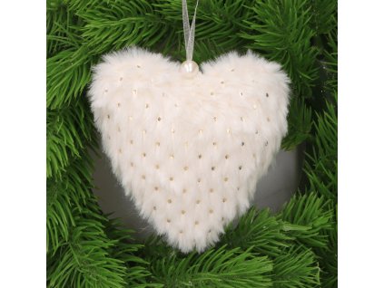 Plyšové vianočné srdce 0184A 10cm
