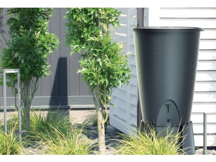 Sud na dažďovú vodu s podstavcom a příslušenstvom PERUNO SET antracit 260l