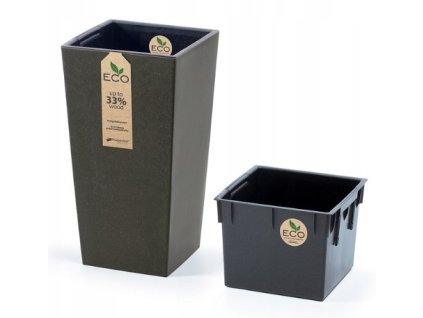 Květináč URBI SQUARE ECO WOOD DURS240W kávový 24cm