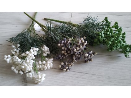 Vetvička drobných kvetov 33cm silno-zelená