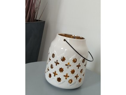 Biely keramický svietnik TT0030 15cm