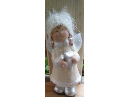 Figúrka anjelik 122980 14,5cm krémový