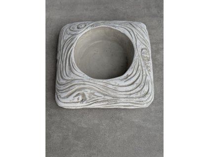 Betónová dekoračná misa so vzorom vĺn 45009 16,5x16,5x4,5cm