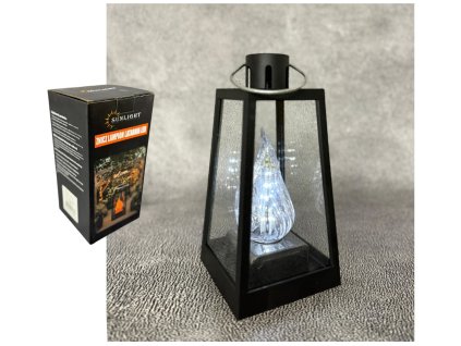 Plastový LED lampáš so studeným plameňom 7166W 22cm