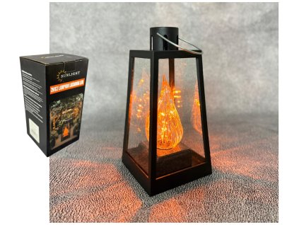 Plastový LED lampáš so oranžovým plameňom 7166O 22cm