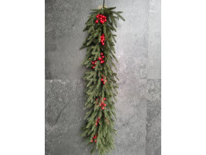 Girlanda Smrek s jarabinou PREMIUM REAL 100% PE 3D 105cm hustá