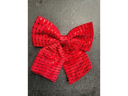 Červená textilná vianočná mašľa 25 × 28 cm