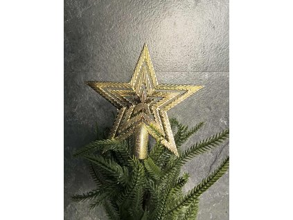 Hviezda na stromček zlatá 519 15 × 15 cm