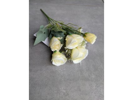 Umelá kytica žltých ruží 205B 32 cm