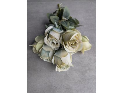 Umelá kytica so zelenými ružami 212B 40 cm