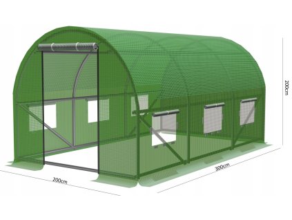 Záhradný fóliovník 5552 3x2x2m zelený