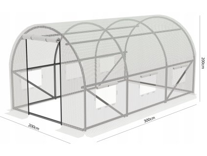 Záhradný fóliovník 5569 3x2x2m biely