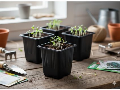 Sada 9 plastových kvetináčov 3296 9x9x10cm