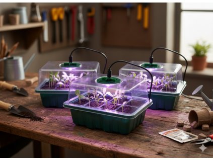 Parenisko s LED svetlom na 12 rastlín, sada 3ks 3791