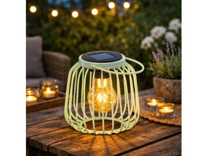 kovový lampáš solarny matovy