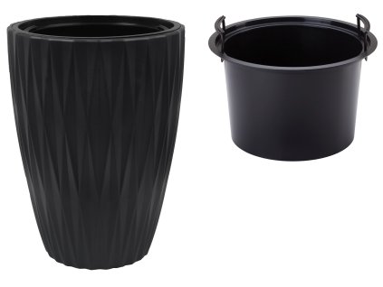 Mrazuvzdorne kvetinace CARO SLIM cierny