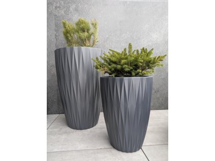 Mrazuvzdorný plastový kvetináč CARO SLIM 30 - antracit