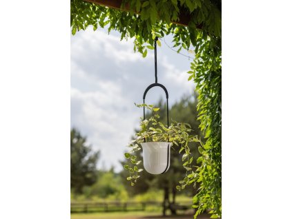 zavesný moderný plastovy kvetinac luca krem