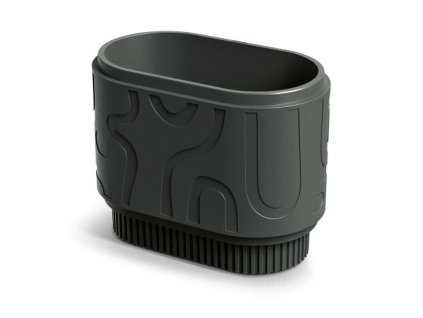 kvetinac folka round case 60 cm tmavo seda