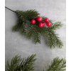 ihličnatá vetvička Smrek PE s červeno-bordovými guľkami 38cm
