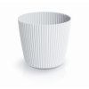 Biely plastový obal Milly Round 34,2 cm – izbové rastliny