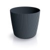 Malý plastový obal na kvetináč Milly Round antracit 12,9 cm – izbové rastliny