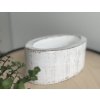 Plastový podstavec/ikebana malý oval 26x15x 9cm bielo-zlatý