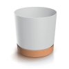 Kvetináč TUBO PM DPOD240 23,9cm biely s miskou naturo