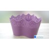 Obal na kvetináče Trojka s čipkou 24cm, fialový