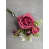 Umelá kytička s bordovou ružou 258C 27cm
