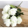 Umelá kytica bielych ruží 9X 2956A 44 cm