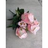 Umelá kytica s ružovými ružami 207B 40 cm