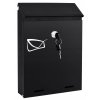 Poštová kovová schránka HERON so zámkom 26 × 18,5 × 5,5 cm – čierna