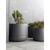 Mrazuvzdorný plastový kvetináč KOMA 420 mm – tmavo sivý