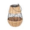 Kovový solárny lampáš - čierno béžový 32cm 8938