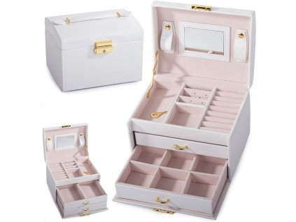 Šperkovnice se zrcátkem 01456 (Barva Bílá)