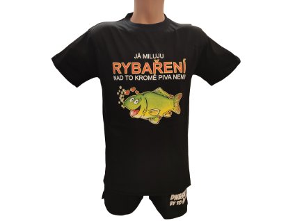Tričko - Já miluju rybaření (Barva Černá, Velikost L)